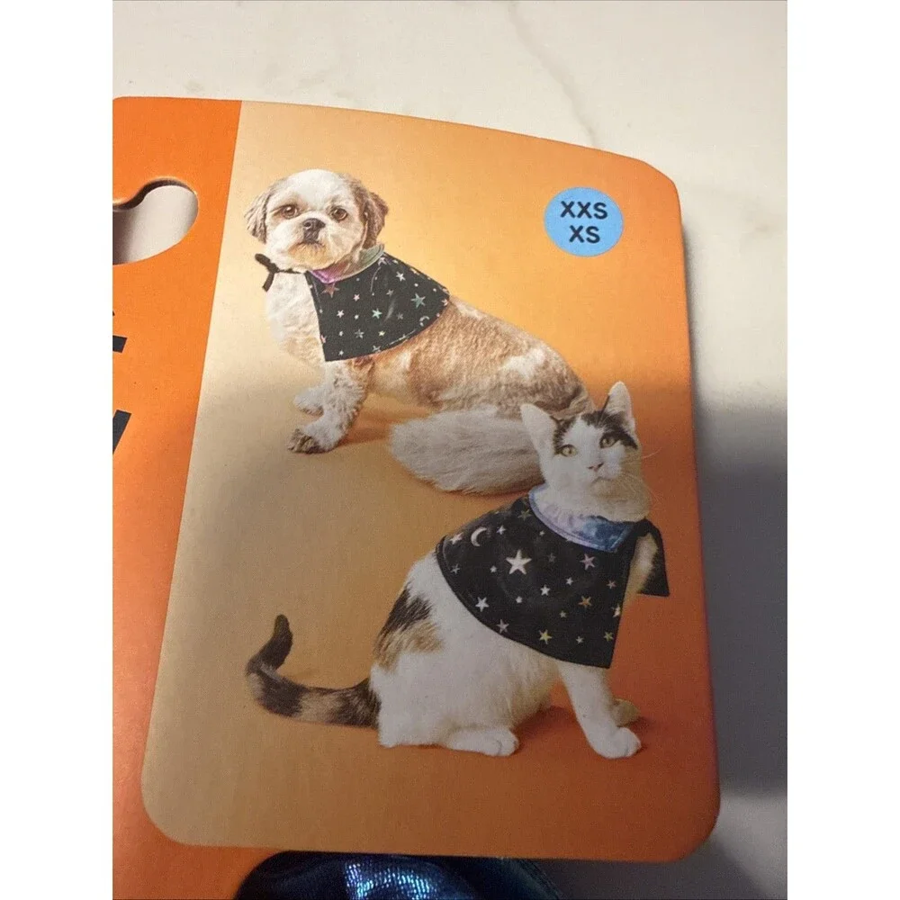 Boots & Barkley Dog Halloween Costume Cape Star & Moon Iridescent Collar XXS/XS
